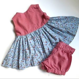 Red & Blue Gingham Chicken Print Dress Etsy